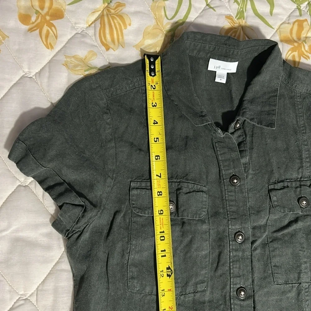 J. Jill Army Green Polo Collar Midi Dress - Picture 11 of 12